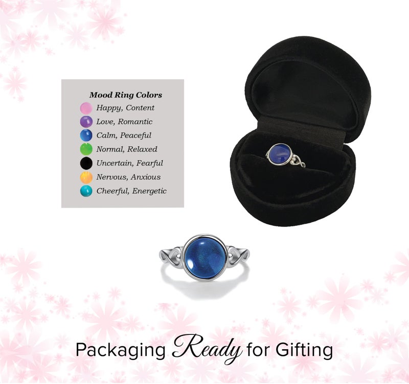 Precious Pieces .925 Sterling Silver Round Mood Ring Changes Colors for Little Girls, Kids, Teenagers, Women or Adults - Image 5